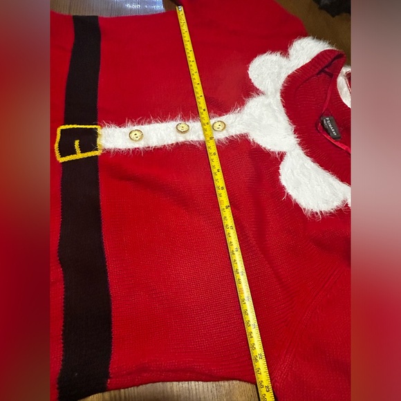 Mrs Claus Santa Ugly Christmas Red Sweater Dress w/detachable hat Size XL - Picture 11 of 11